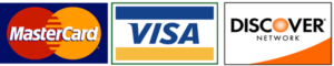 We accept mastercard, visa and discover cards